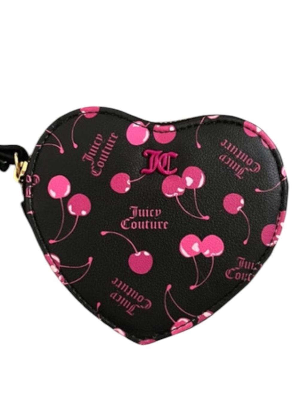 Juicy Couture Cherry On Top  Heart Wristlet Coin Purse NWOT